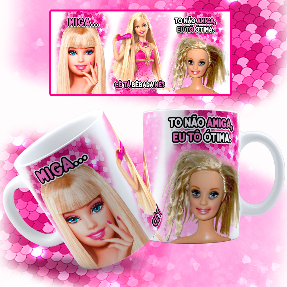 caneca Barbie bebada